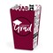 Big Dot of Happiness Maroon Graduation Party Favor Popcorn Treat Boxes - Set of 12
